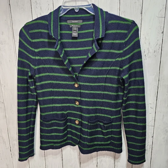 Tahari Sweaters Tahari Womens Merino Wool Blend Blue Green